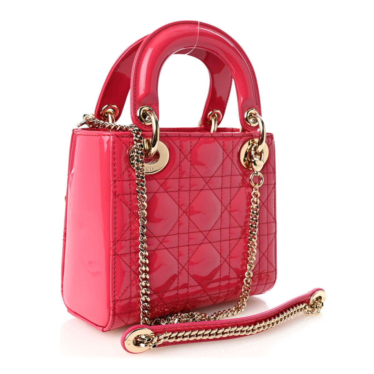Patent Cannage Mini Lady Dior Pink