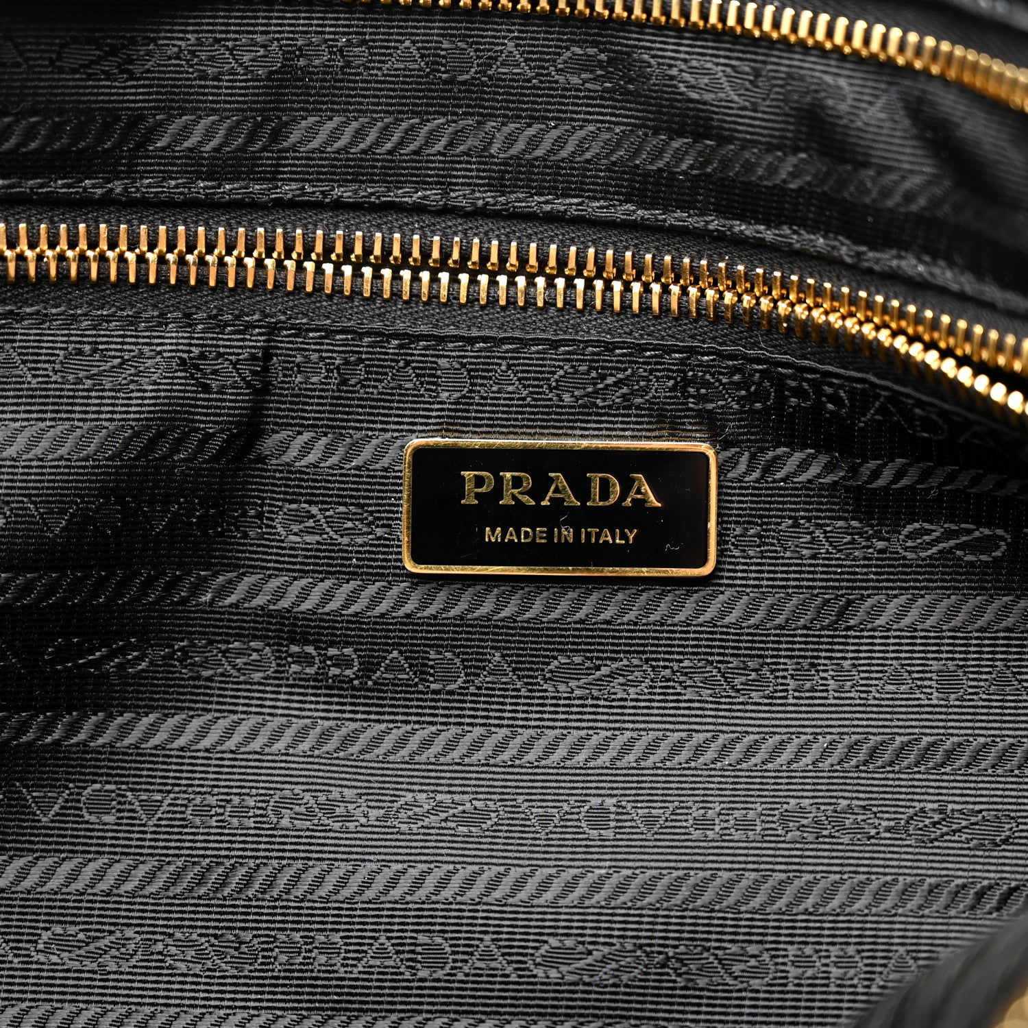 Prada Glossy Calfskin Triangle Large Bonnie Shoulder Bag Black 11 of 19