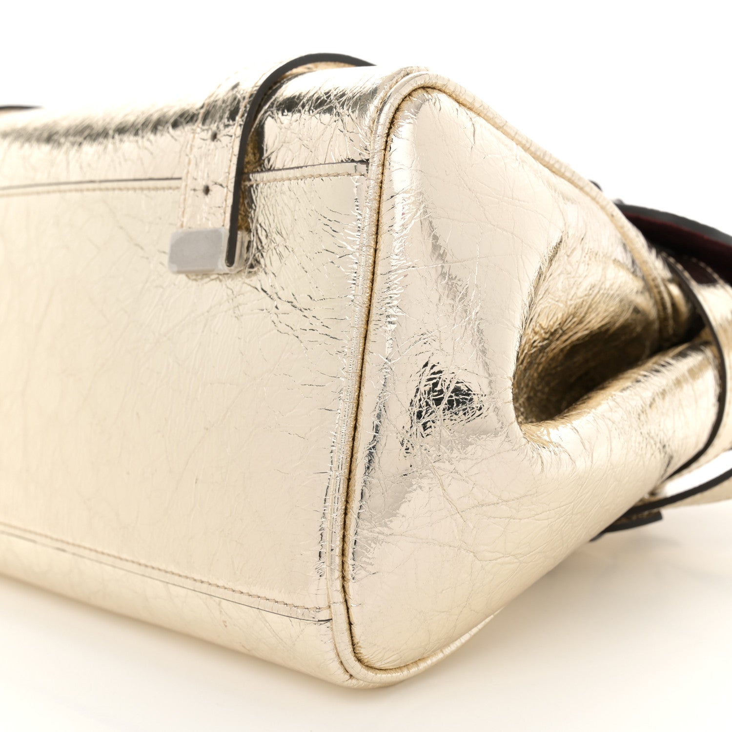 Mulberry Metallic Crinkled Calfskin Medium Alexa Gold 10 of 11