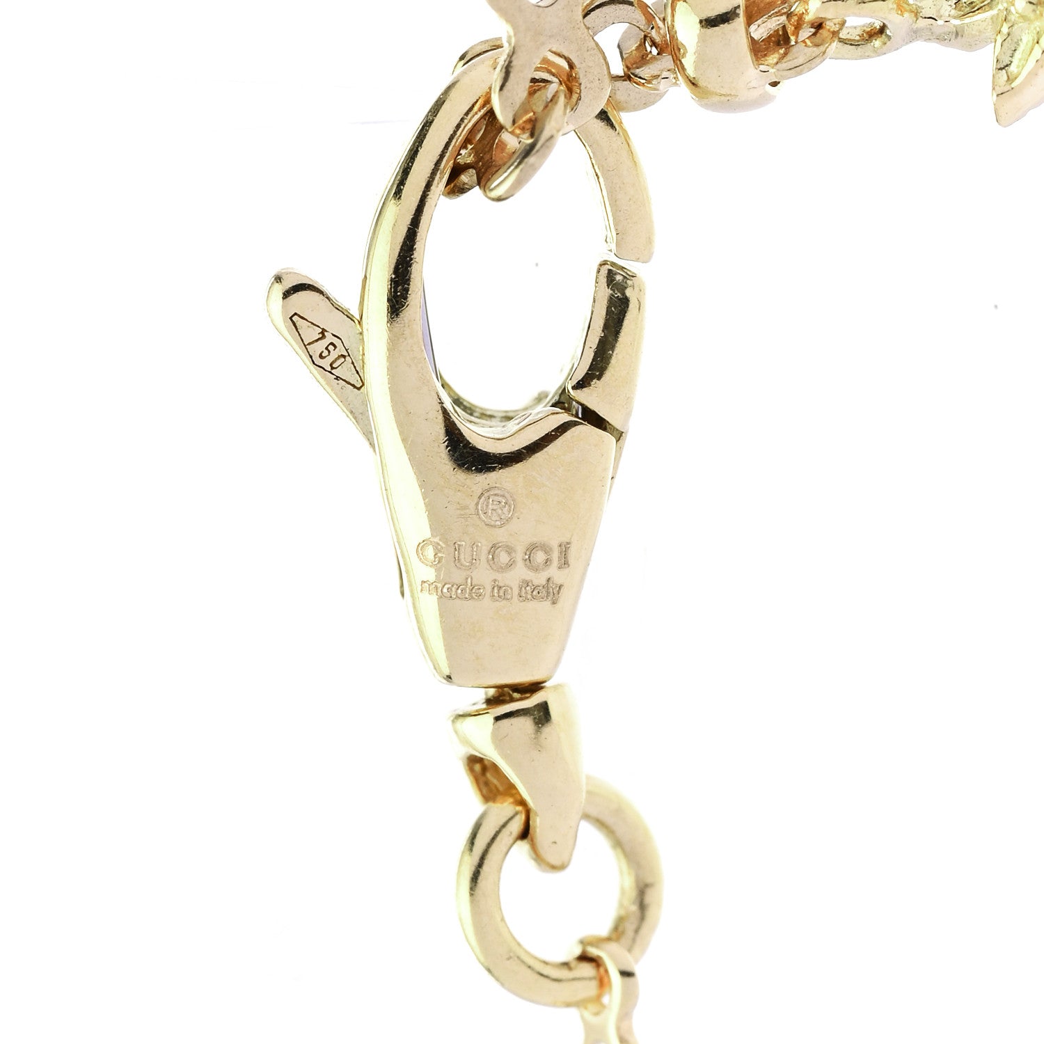 Gucci 18K Yellow Gold Diamond Flora Necklace 5 of 7