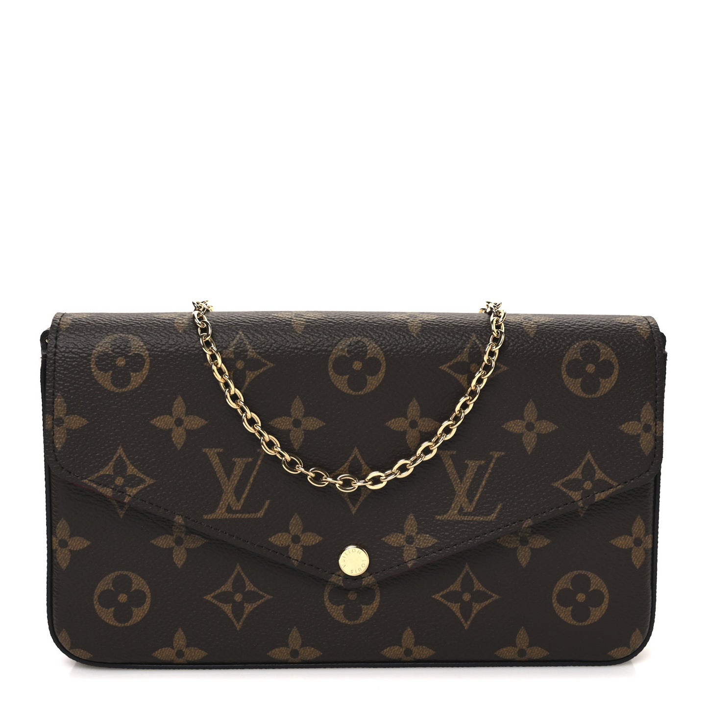 Monogram Pochette Felicie Chain Wallet Fuchsia