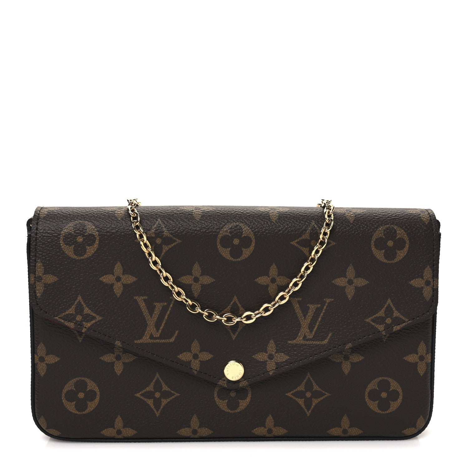 Louis Vuitton Monogram Pochette Felicie Chain Wallet Fuchsia 1 of 11