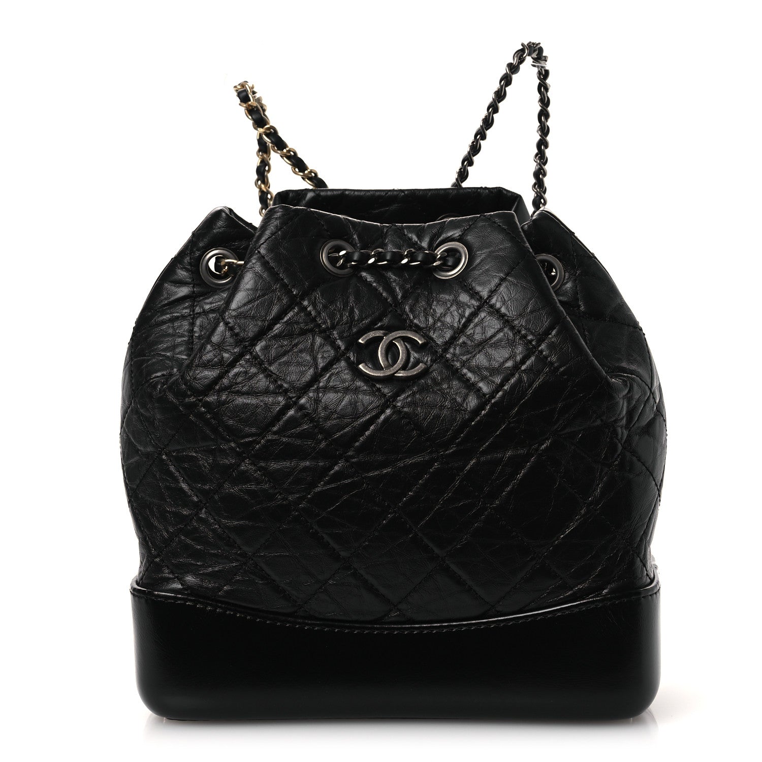 Chanel Aged Calfskin Quilted Small Gabrielle Backpack Black 1 of 9
