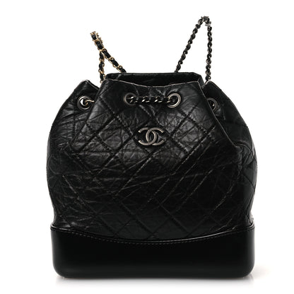 Chanel Aged Calfskin Quilted Small Gabrielle Backpack Black 1 of 9