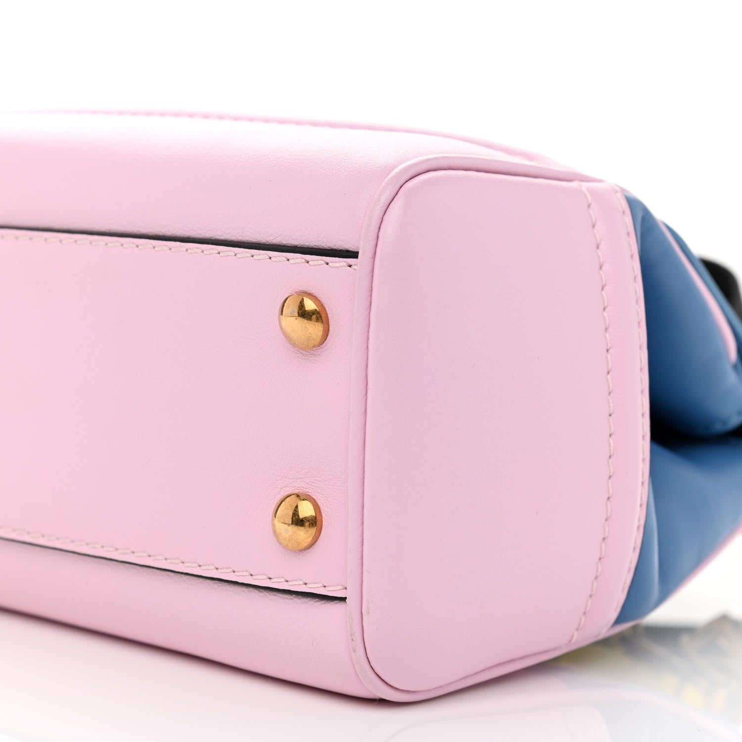 Versace Calfskin Medium Palazzo Empire Bag Blue Pink Yellow 8 of 9