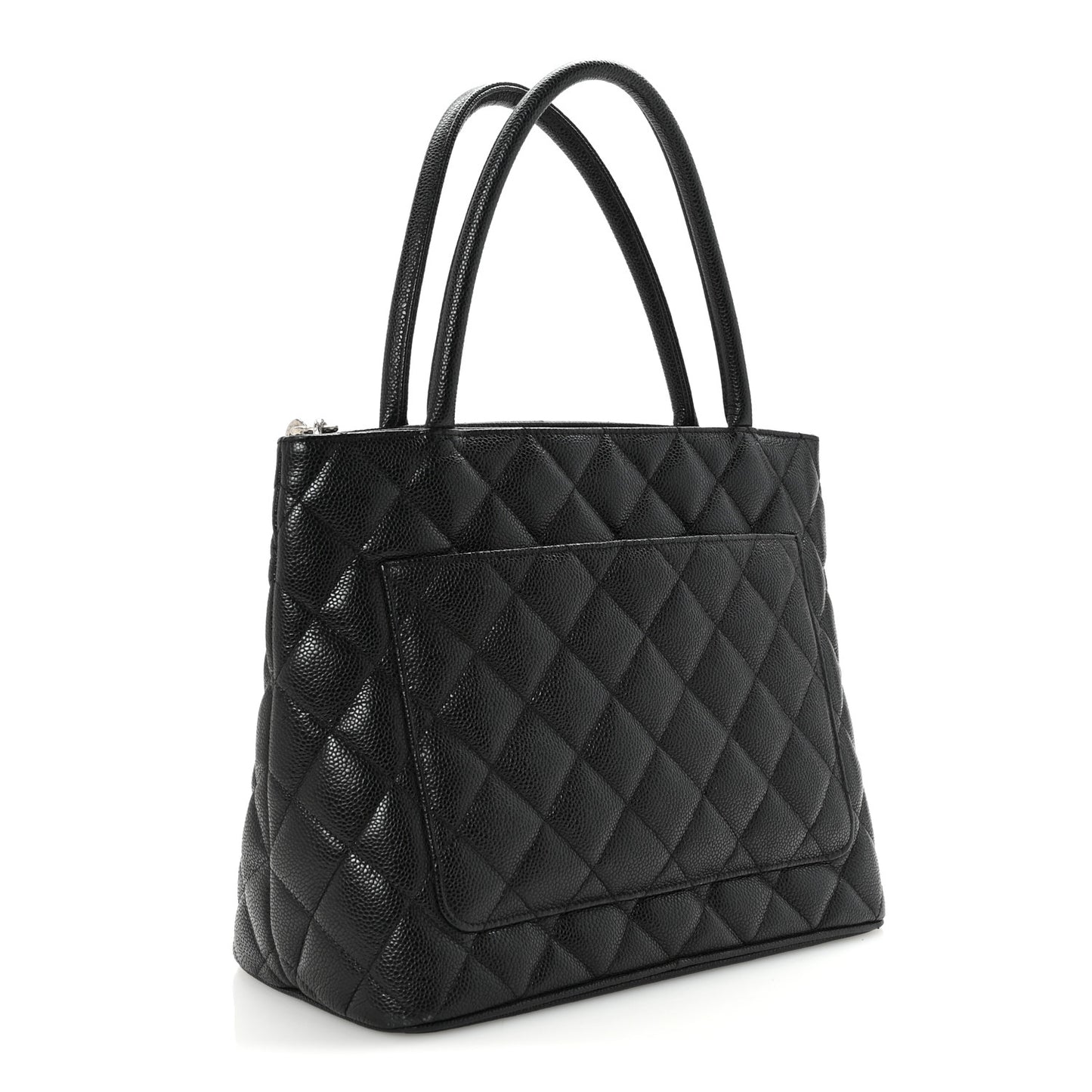 Caviar Quilted Medallion Tote Black