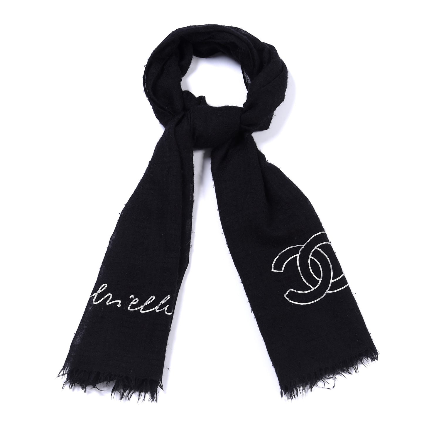 Cashmere Silk CC Scarf Black