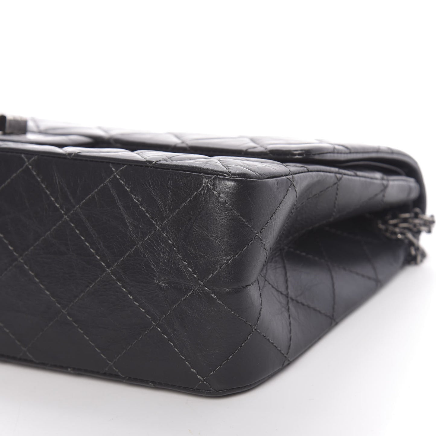 Aged Calfskin Quilted 2.55 Reissue 227 Flap Dark Grey