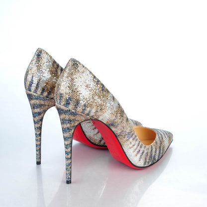 Christian Louboutin Glitter Sirene Pigalle Follies 100 Pumps 42 Gold 4 of 8