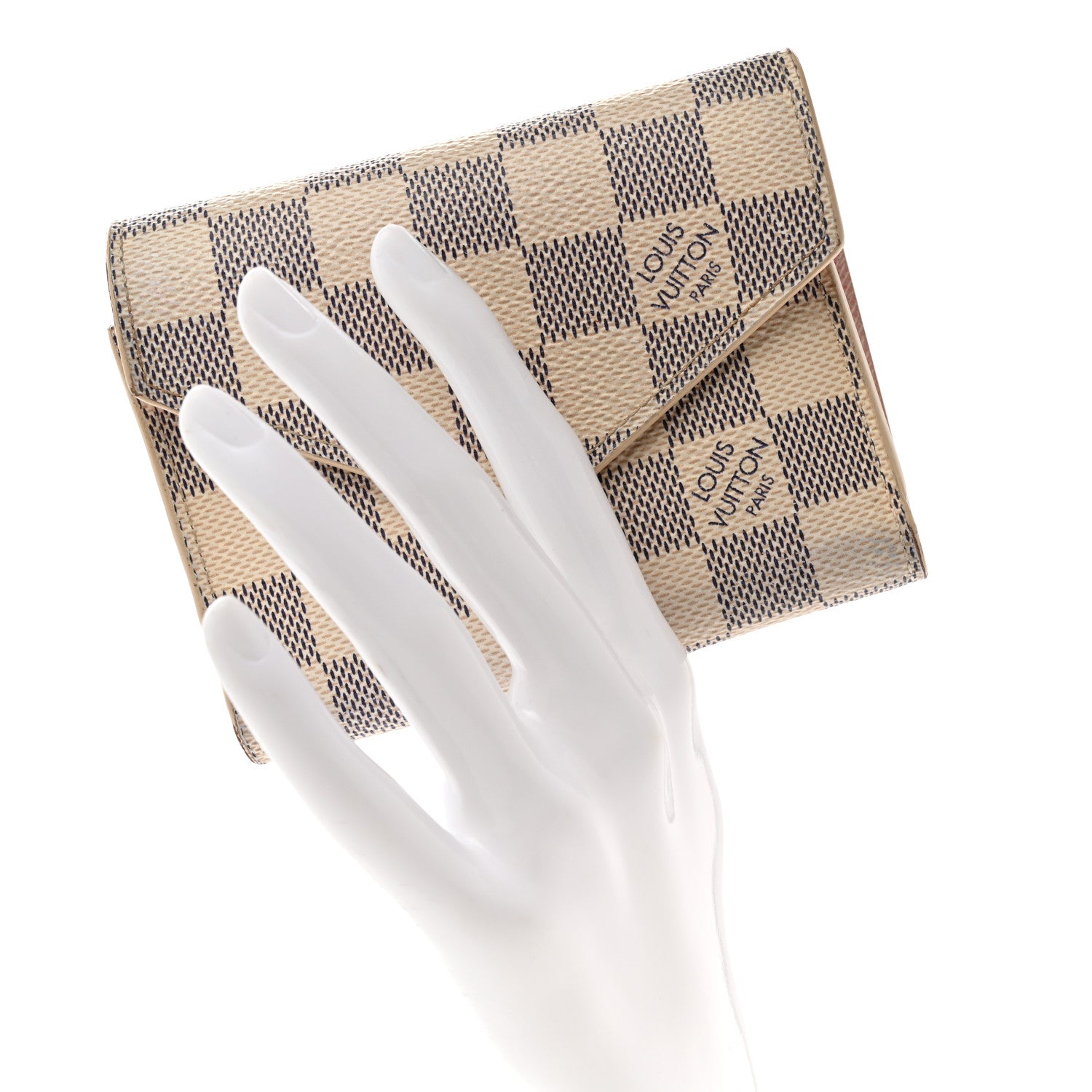 Louis Vuitton Damier Azur Victorine Wallet Rose Ballerine 2 of 13