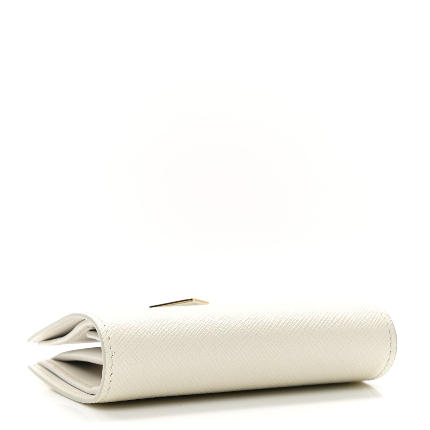 Saffiano Small Triangle Wallet White