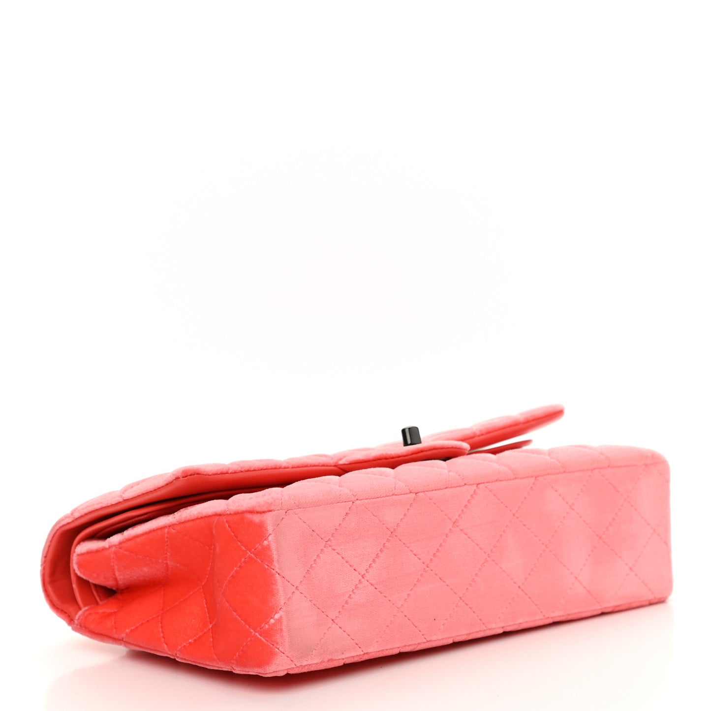 Velvet Quilted Medium Double Flap Coral