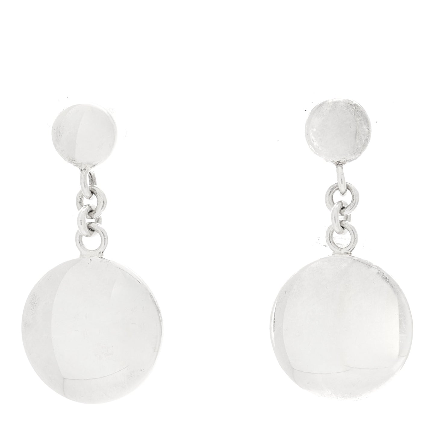 Sterling Silver Round Drop Earrings