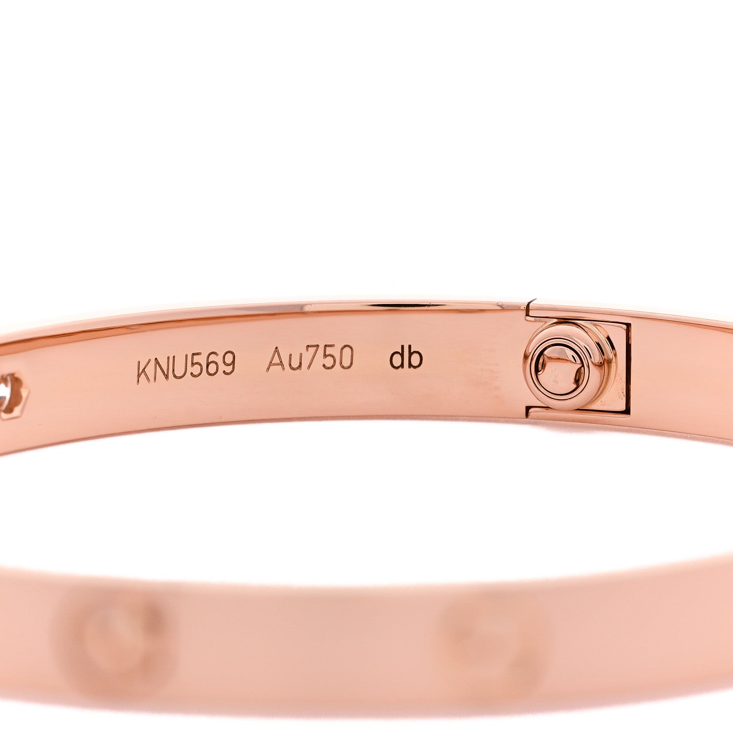Cartier 18K Pink Gold 4 Diamond LOVE Bracelet 19 5 of 7