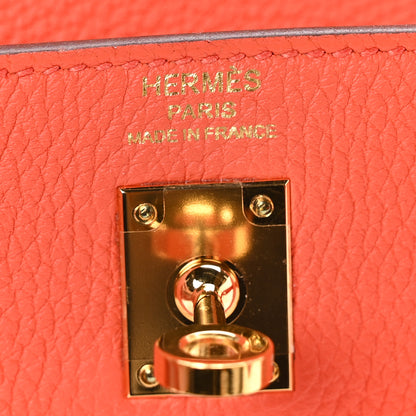 Hermes Togo Kelly Retourne 25 Orange Poppy 6 of 11
