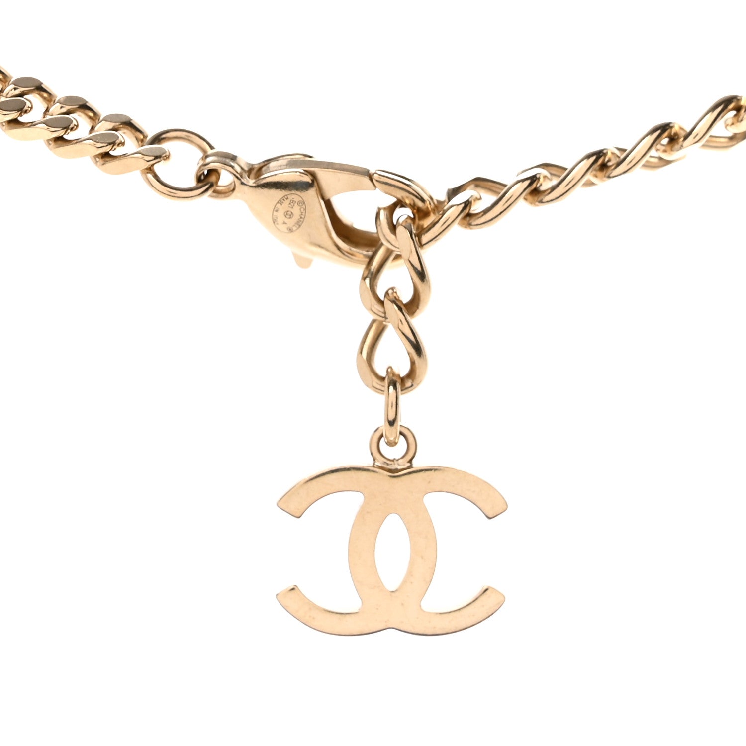 Chanel Crystal Chain CC Link Choker Gold Silver 5 of 6