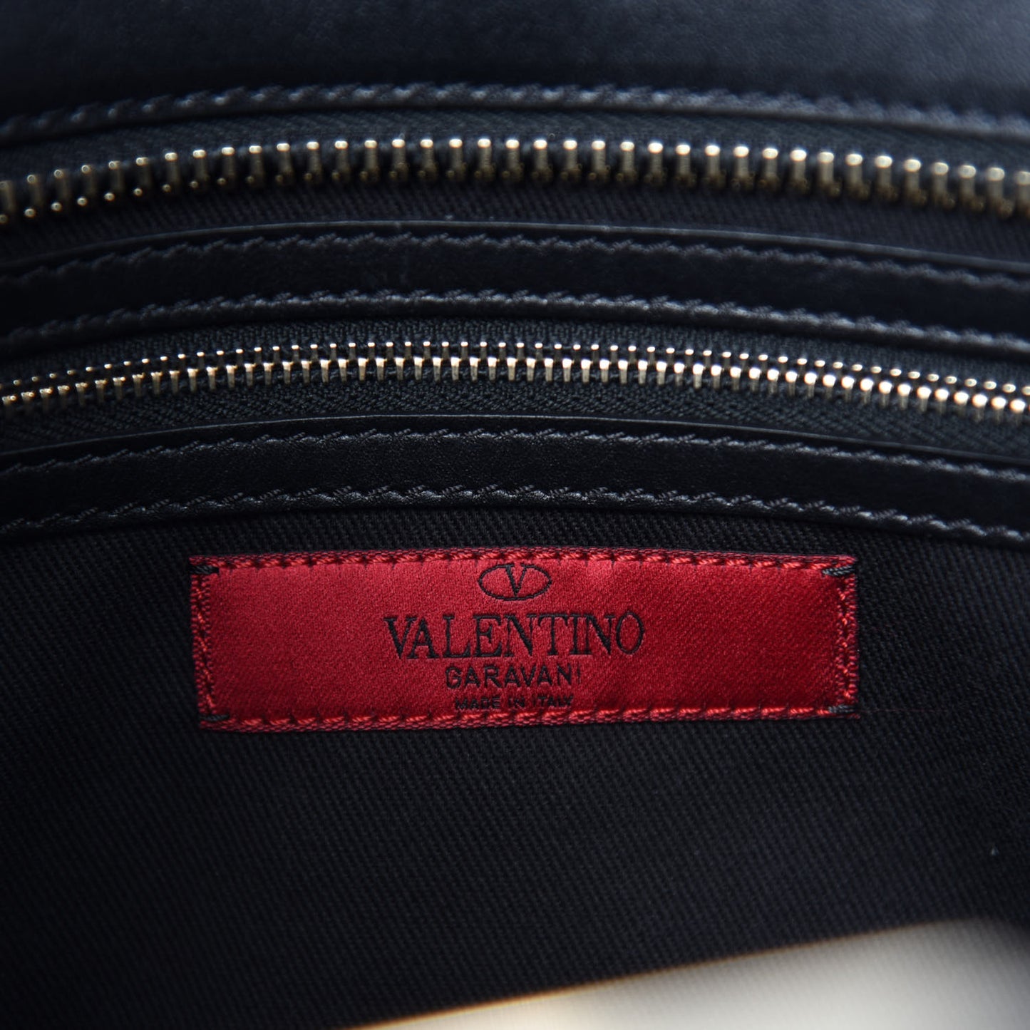 Vitello Rockstud Double Handle Tote Black