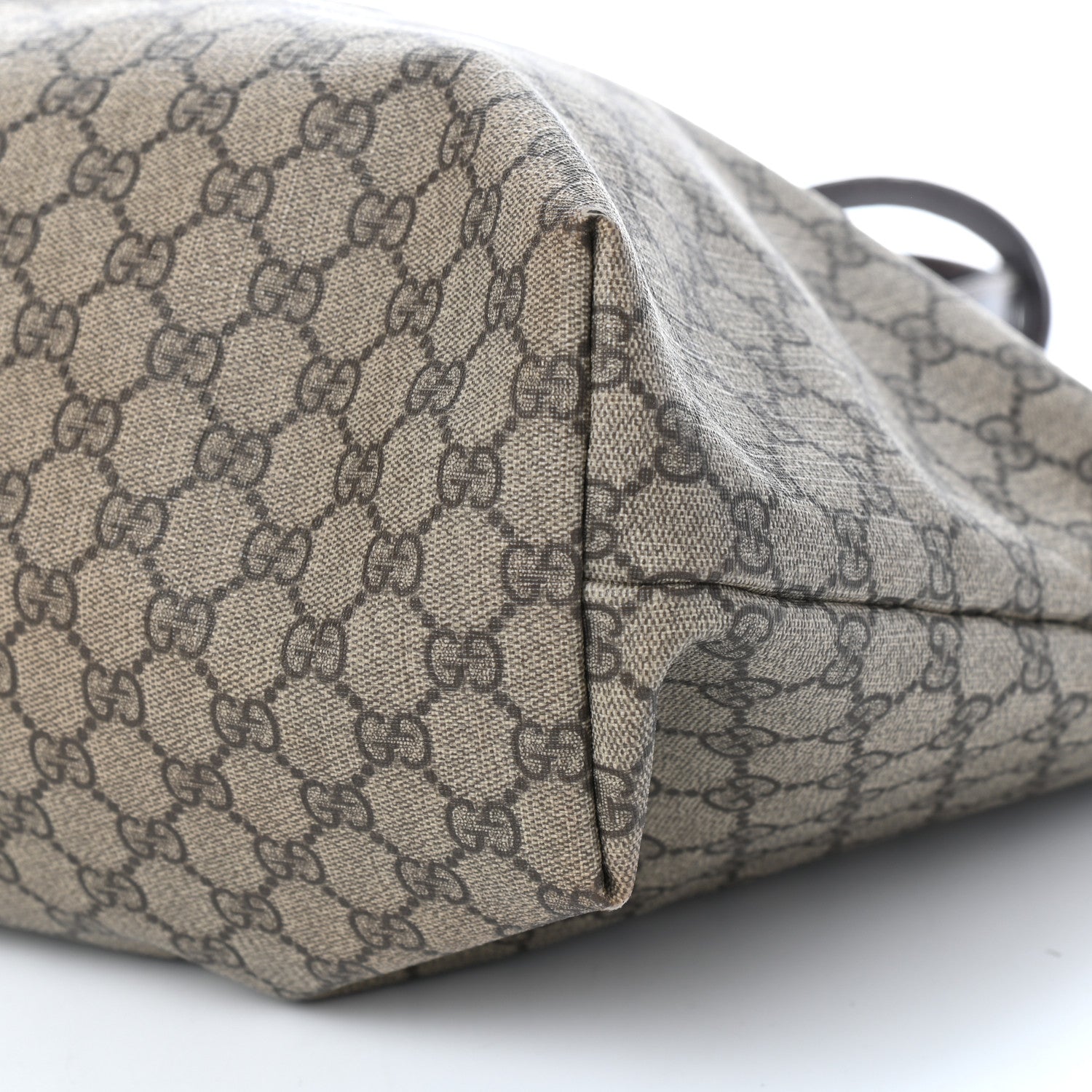 Gucci GG Supreme Monogram Large Zippered Shopping Tote Brown 8 of 9