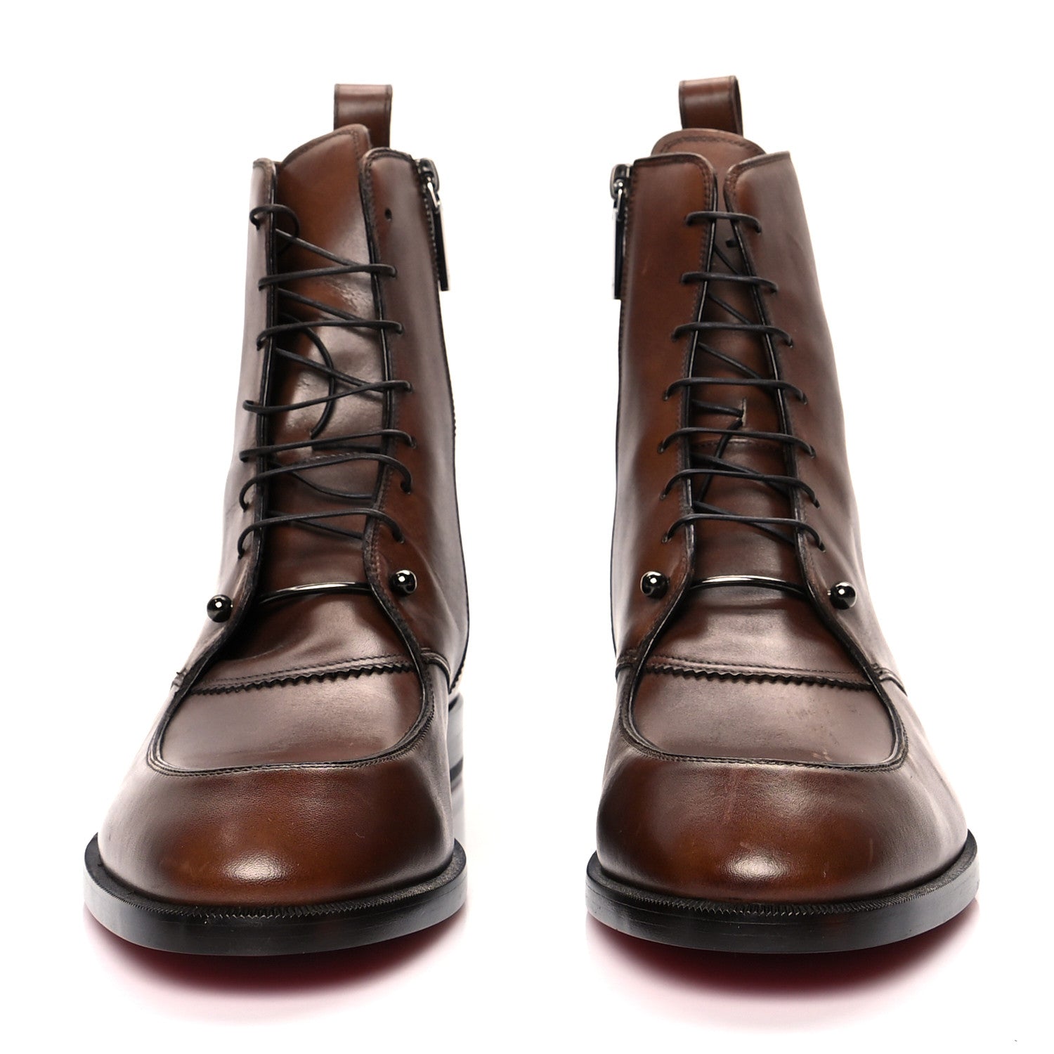 Christian Louboutin Patine Calfskin Mens Ajmone Flat Boots 42.5 Havane 2 of 8