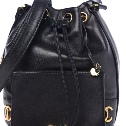 Chanel Lambskin CC Drawstring Shoulder Bag Black 9 of 11