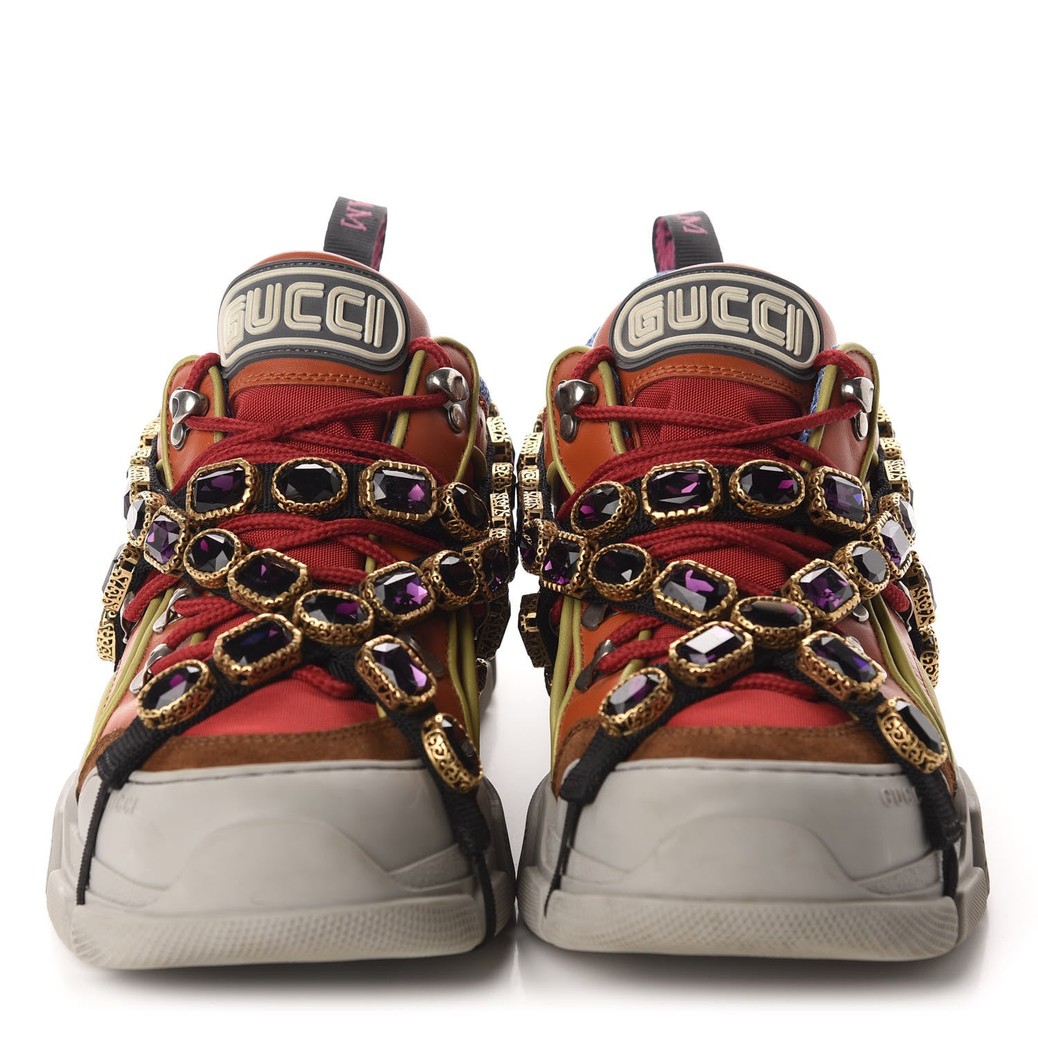 Gucci X SEGA Technical Canvas Calfskin Removable Crystals Mens Flashtrek Sneakers 7 Multicolor 2 of 13