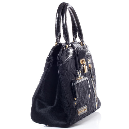 Louis Vuitton Monogram Silk Pony Hair Alligator Trim Linda Black 3 of 11