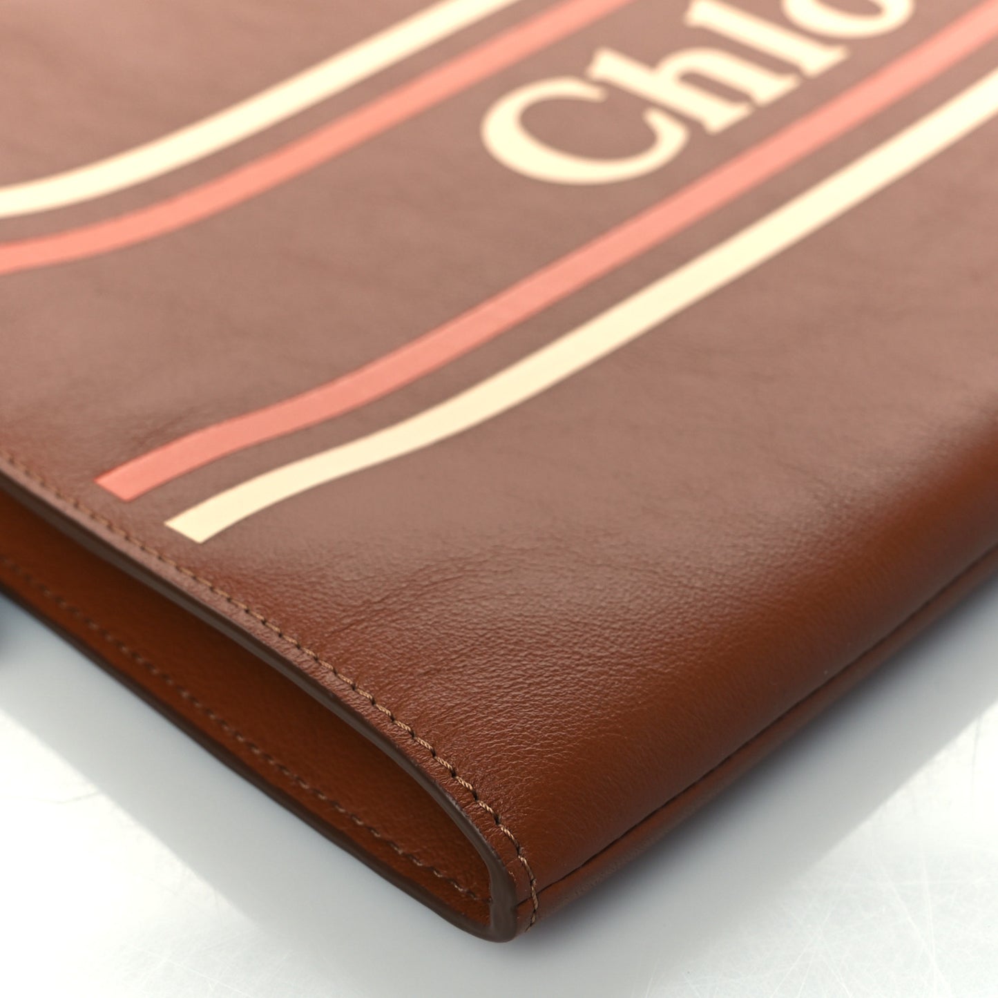 Smooth Calfskin Logo Vick Pouch Caramel