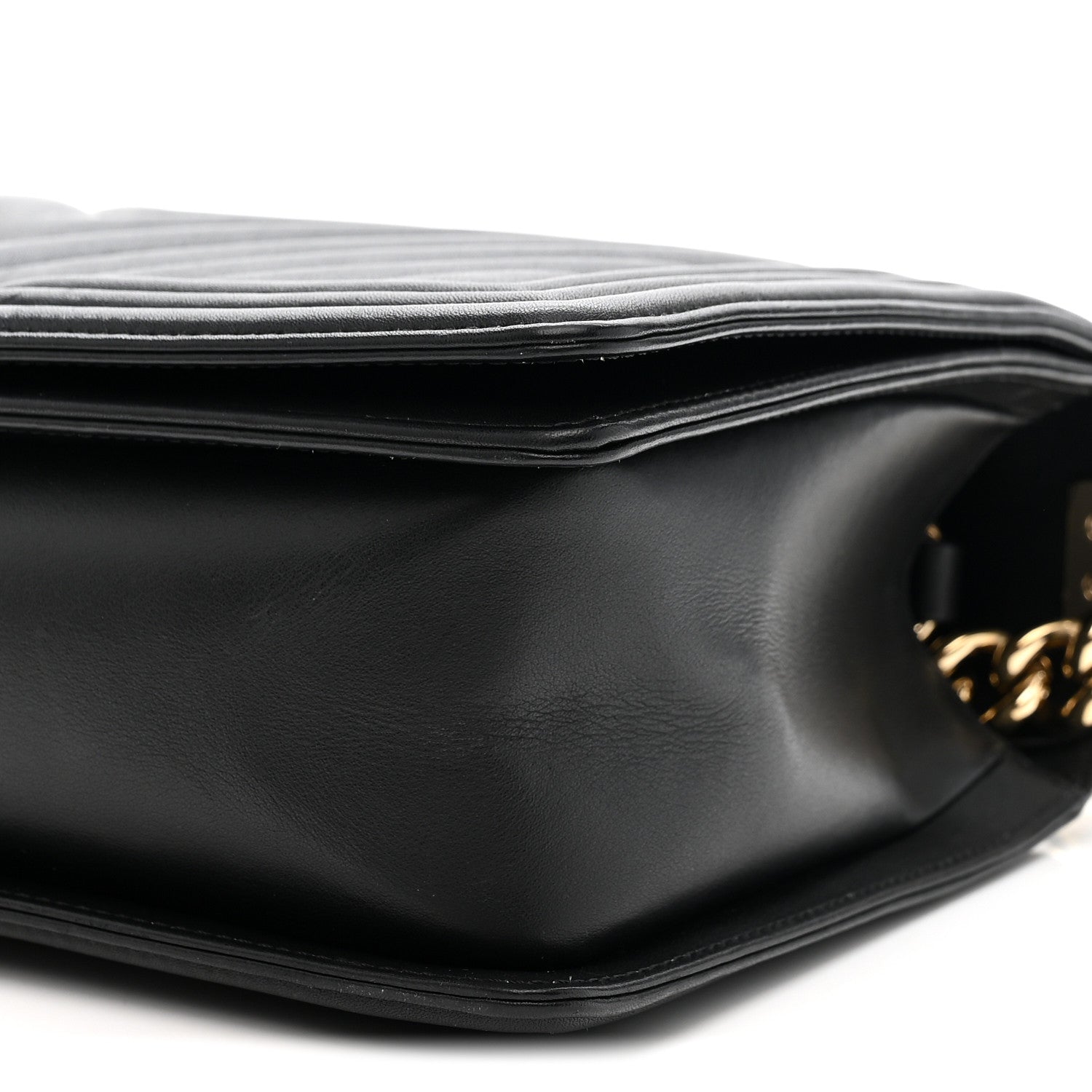Chanel Calfskin Chevron Quilted New Medium Boy Flap Black 10 of 12