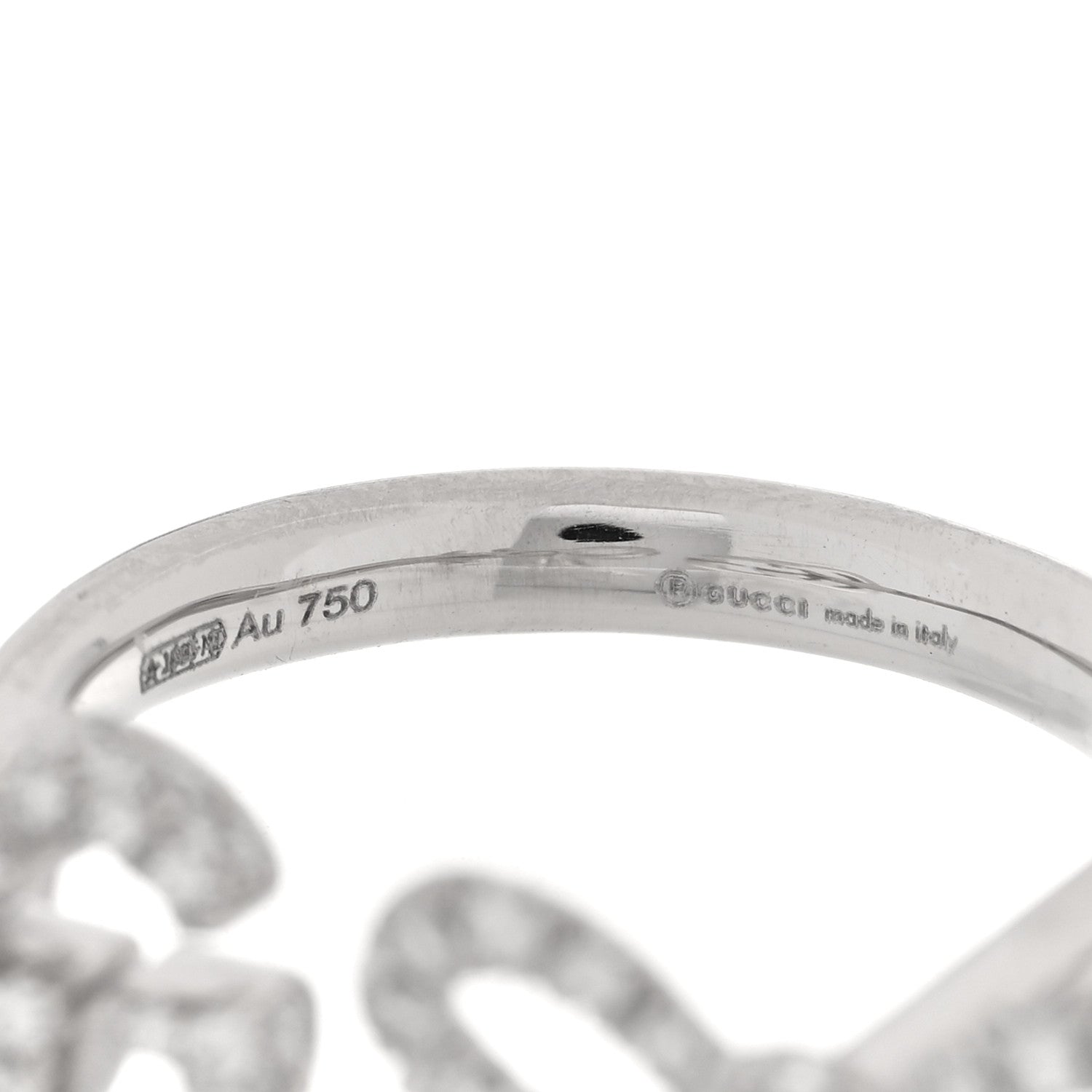 Gucci 18K White Gold Diamond Flora Bow Flower Ring M 4 of 5