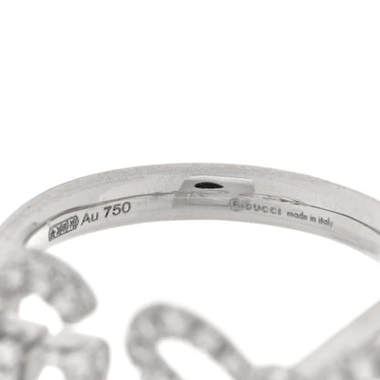 Gucci 18K White Gold Diamond Flora Bow Flower Ring M 4 of 5