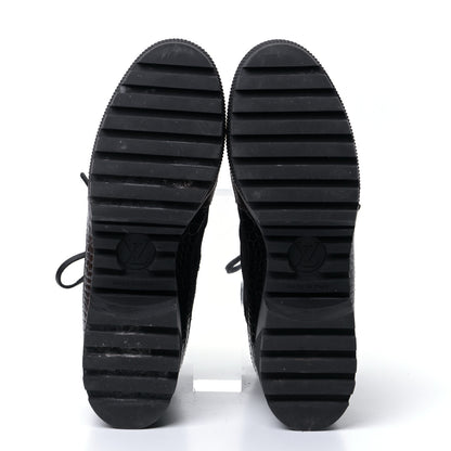 Louis Vuitton Suede Calfskin Crocodile Embossed Patent Monogram Laureate Platform Desert Boots 40 Black 13 of 18