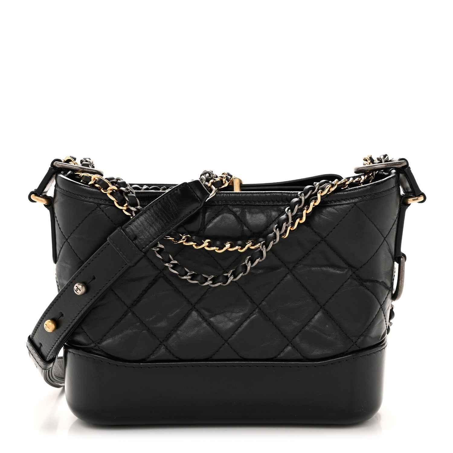 Chanel Aged Calfskin Quilted Small Gabrielle Hobo Black 1 of 13