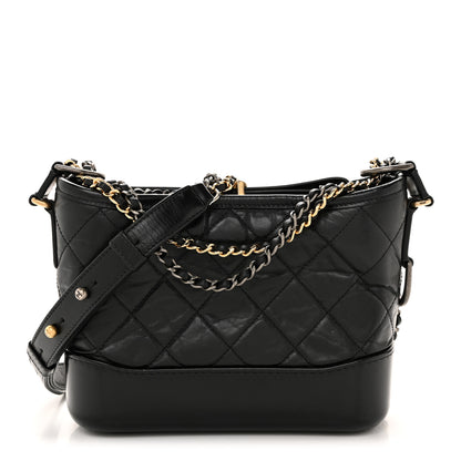 Chanel Aged Calfskin Quilted Small Gabrielle Hobo Black 1 of 13