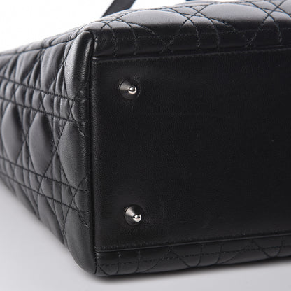Christian Dior Lambskin Cannage Medium Lady Dior Black 13 of 15