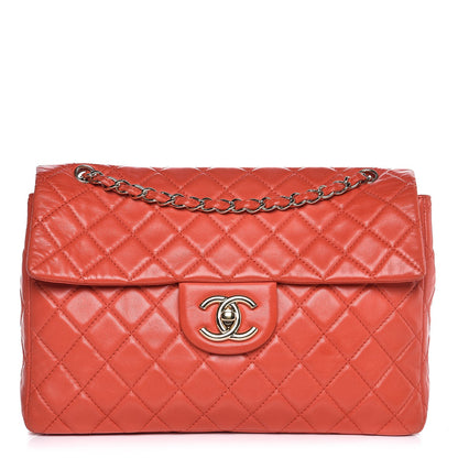 Chanel Lambskin Quilted XL Maxi Single Flap Red 1 of 13