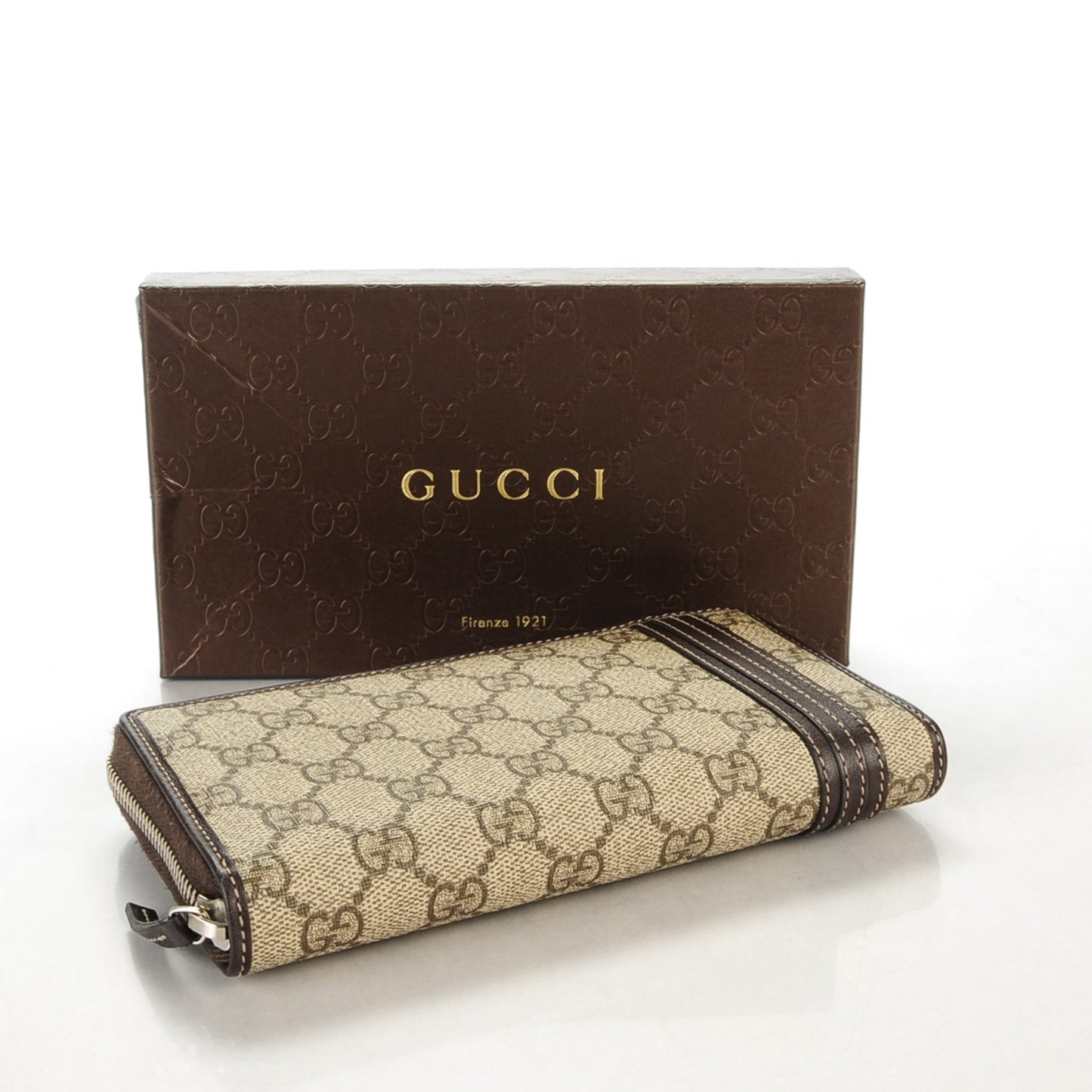 Monogram GG Supreme Zip Around Wallet Cocoa