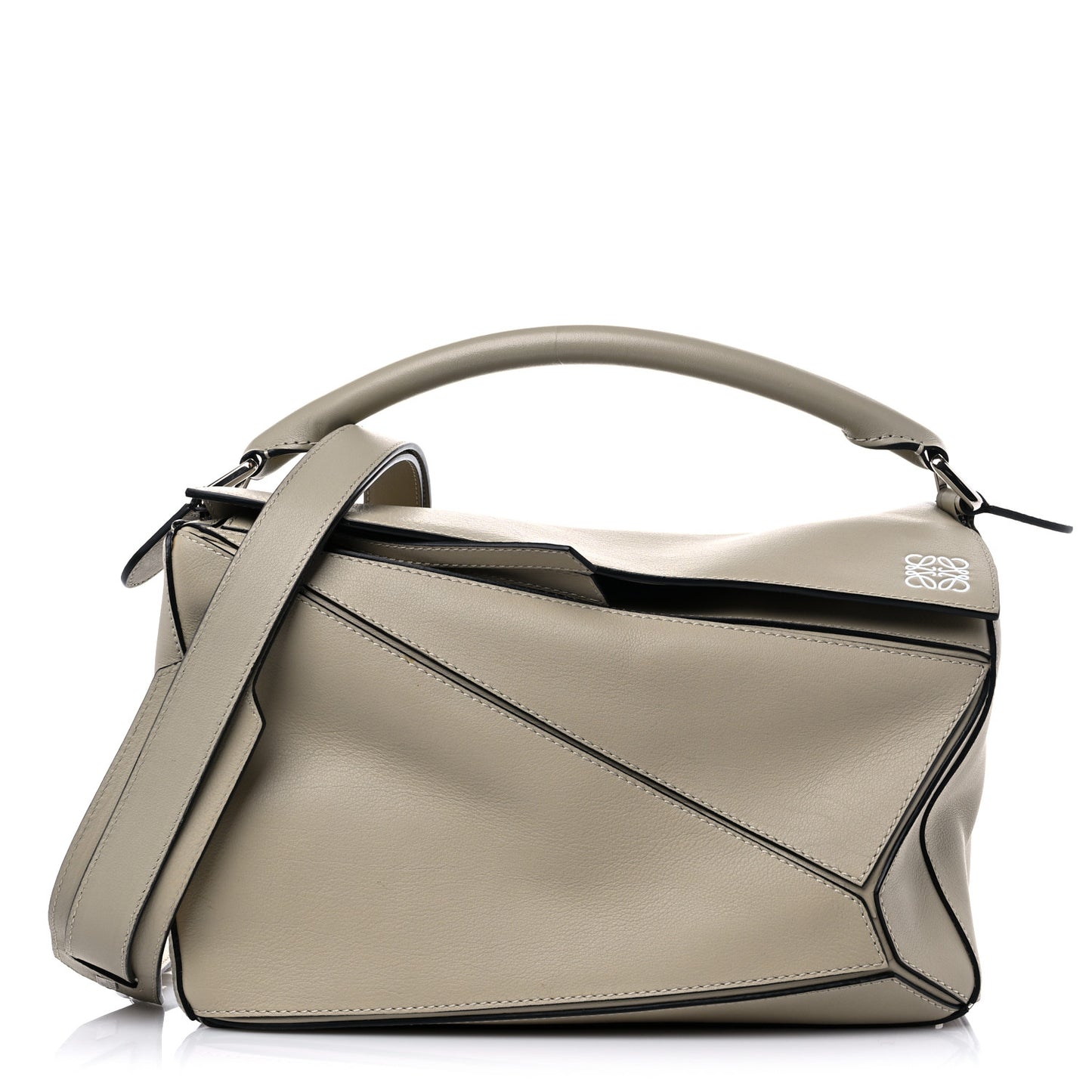 Calfskin Medium Puzzle Bag Light Oat
