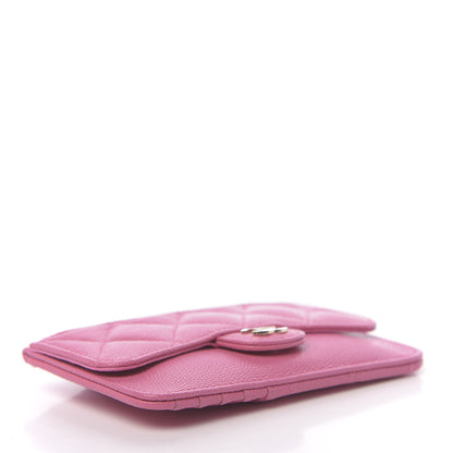 Chanel Caviar Quilted Flap Zip Card Holder Pink 4 of 8