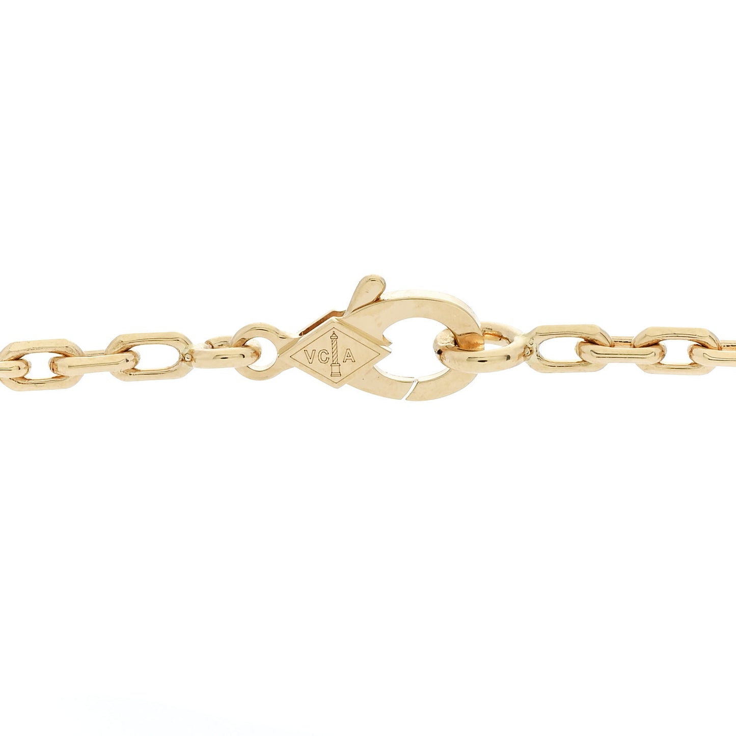 18K Yellow Gold 10 Motifs Guilloche Vintage Alhambra Necklace