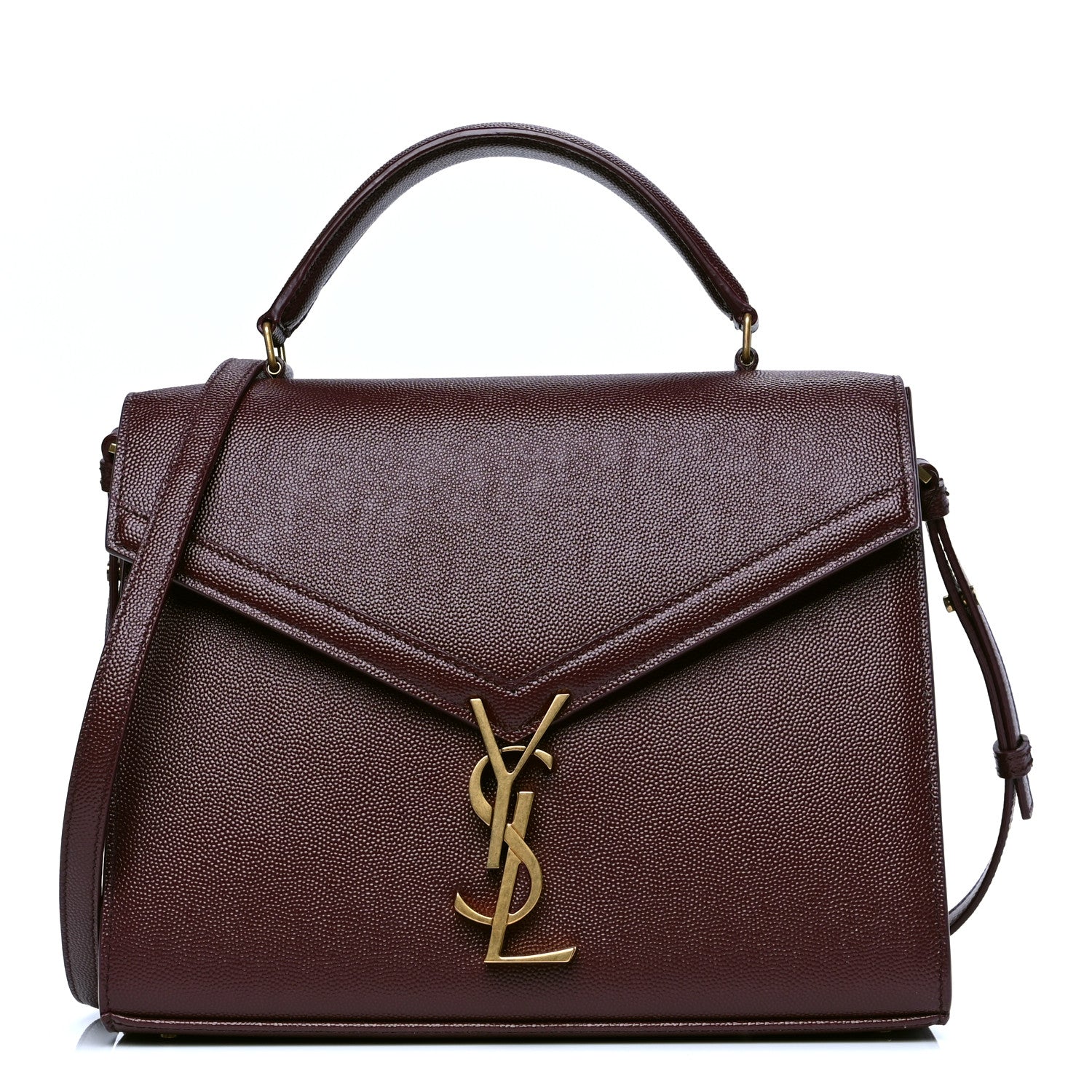 Saint Laurent Grain de Poudre Medium Classic Monogram Cassandra Top Handle Rouge Legion 1 of 4