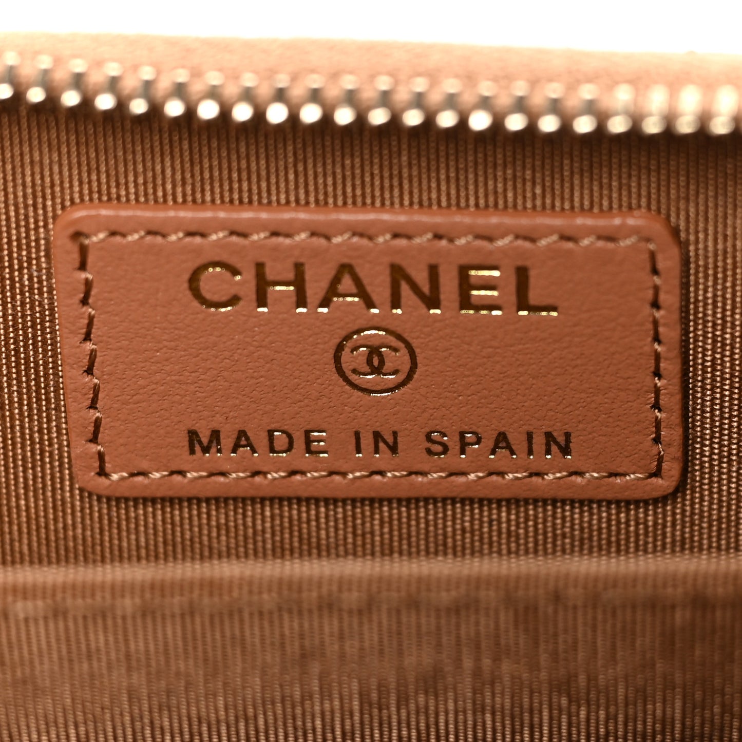 Lambskin Quilted Chanel 19 Zip Around Coin Purse Wallet Brown