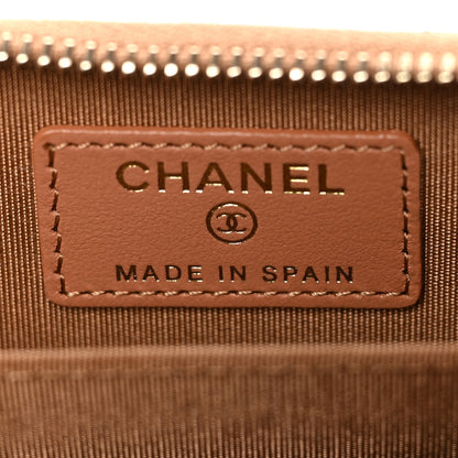 Chanel Lambskin Quilted Chanel 19 Zip Around Coin Purse Wallet Brown 6 of 7