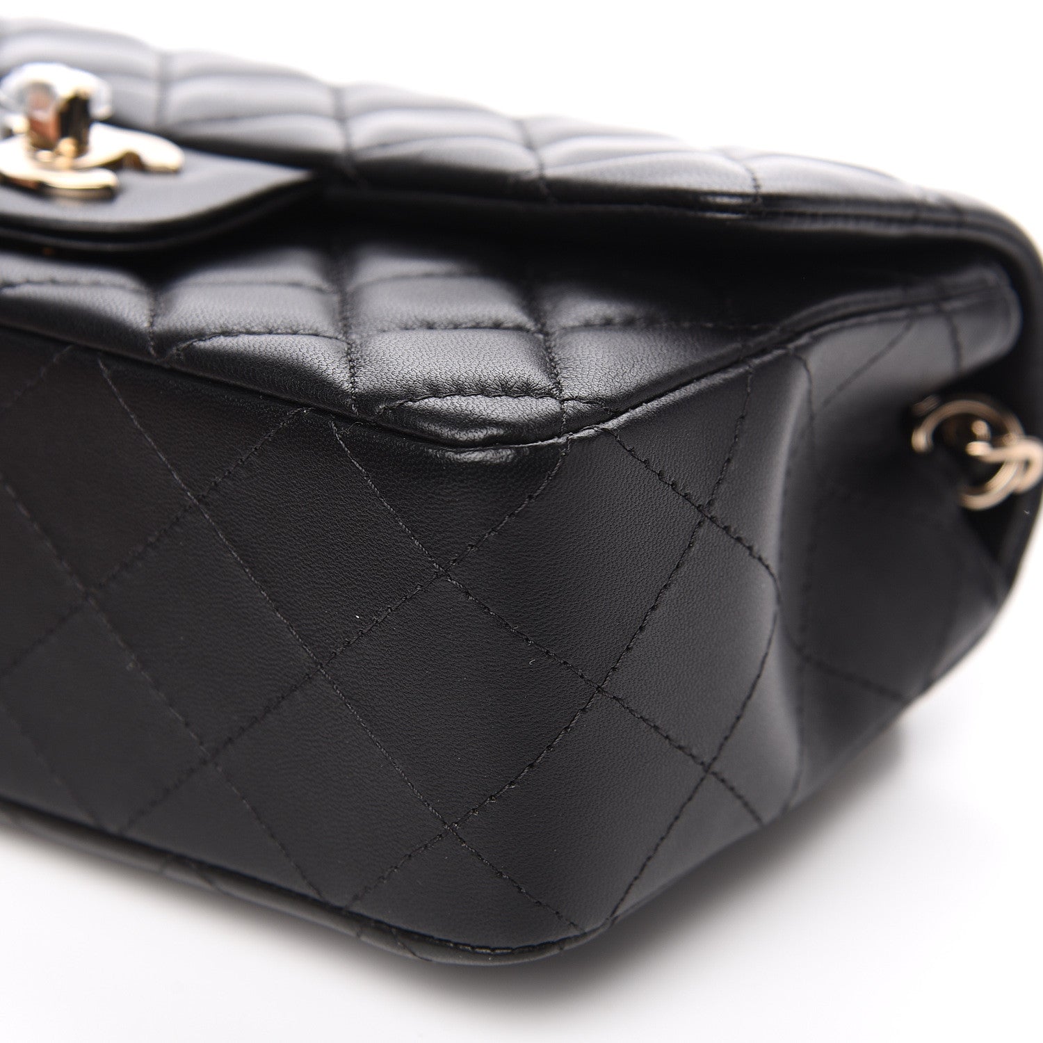 Chanel Lambskin Quilted Mini Rectangular Flap Black 9 of 11