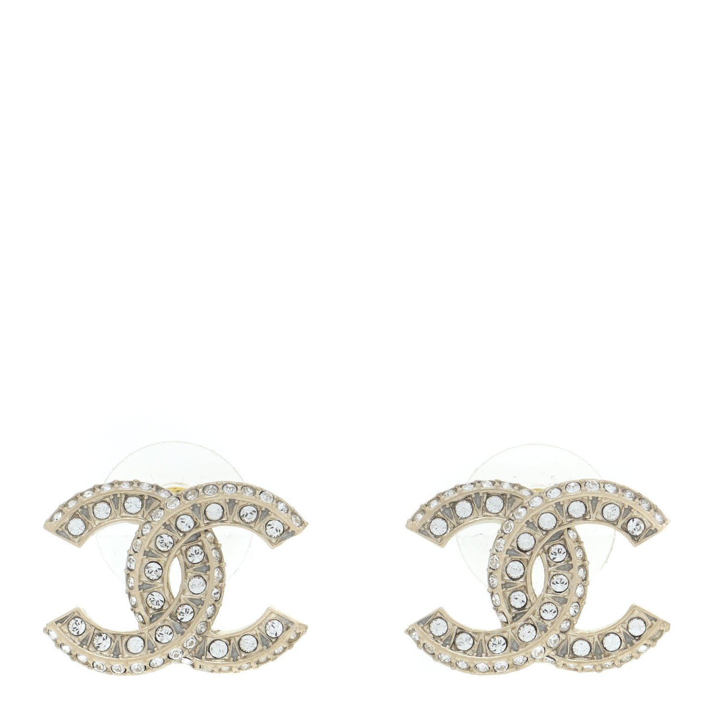 Crystal Timeless CC Earrings Light Gold