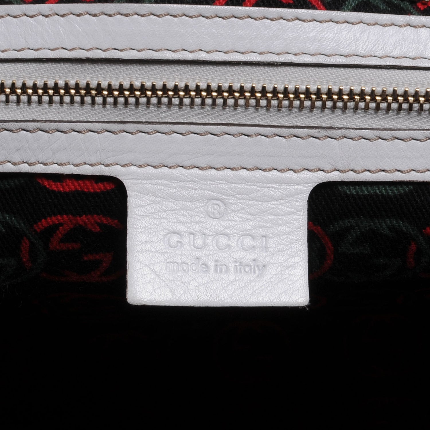 Gucci Leather Britt Large Boston White 6 of 7