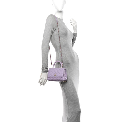 Chanel Caviar Quilted Extra Mini Coco Handle Flap Light Purple 3 of 10
