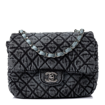 Chanel Washed Denim Quilted Small Denimpression Flap Blue Black 1 of 5