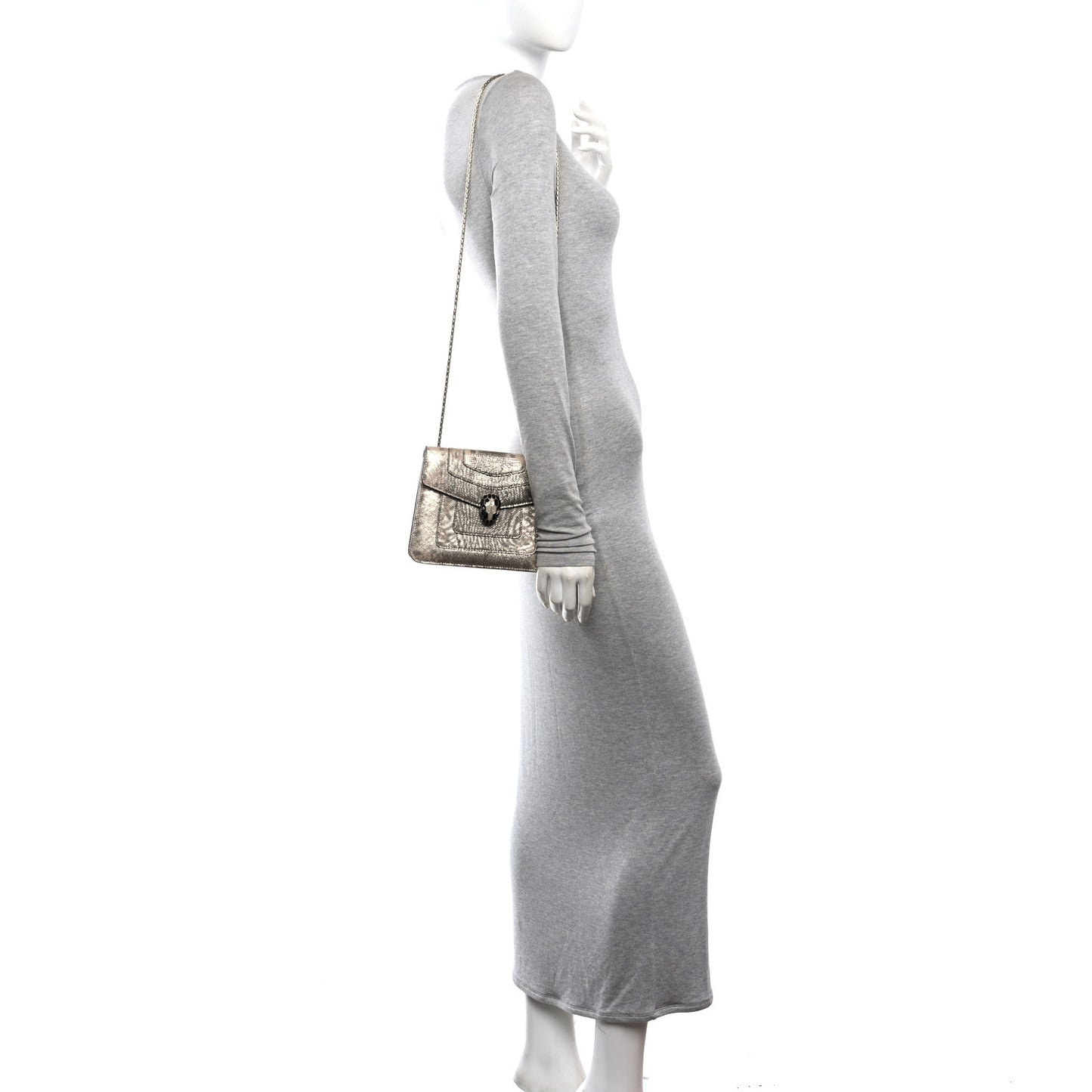 Metallic Karung Serpenti Forever Crossbody Beige