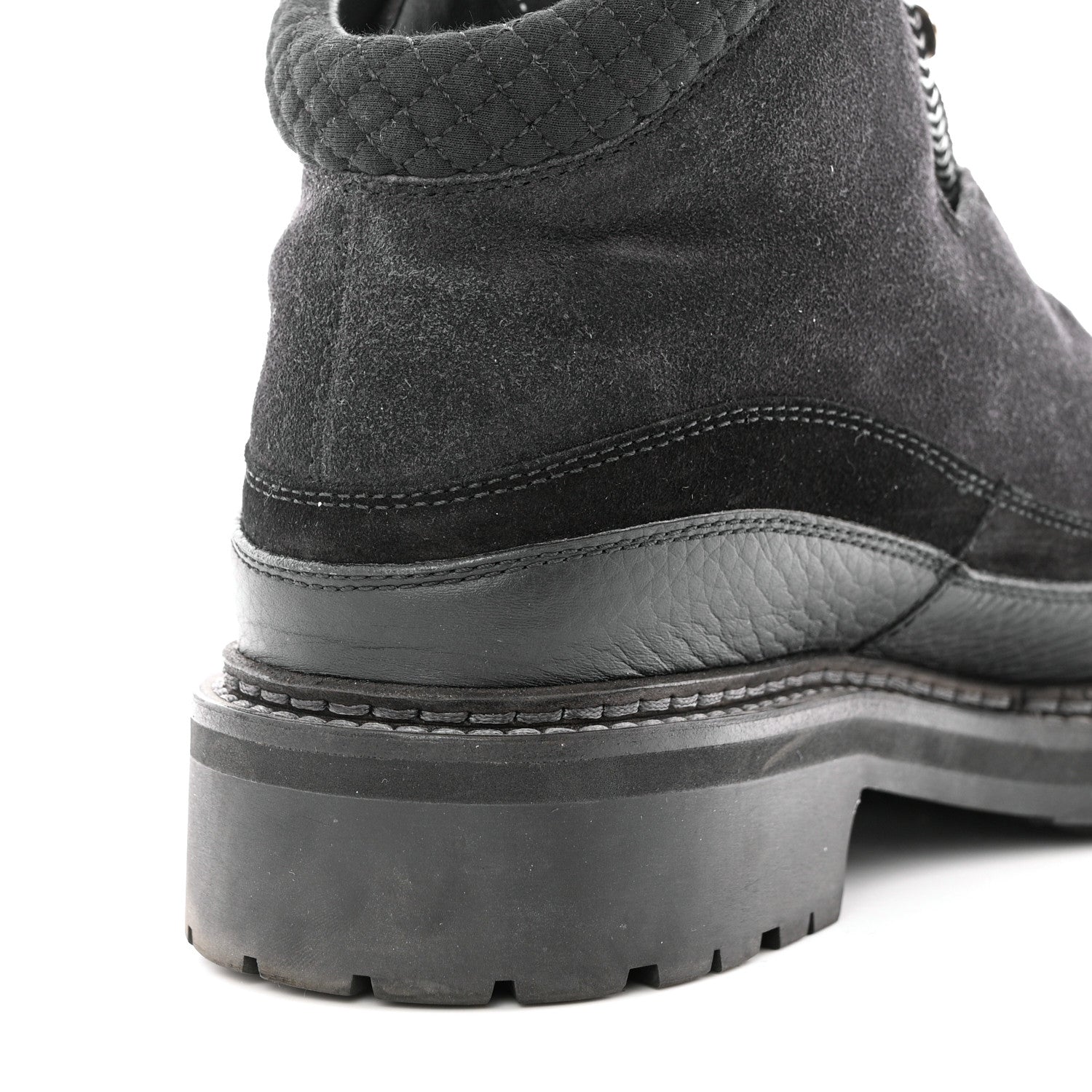 Chanel Suede Grained Calfskin CC Lace Up Boots 41 Black 11 of 12