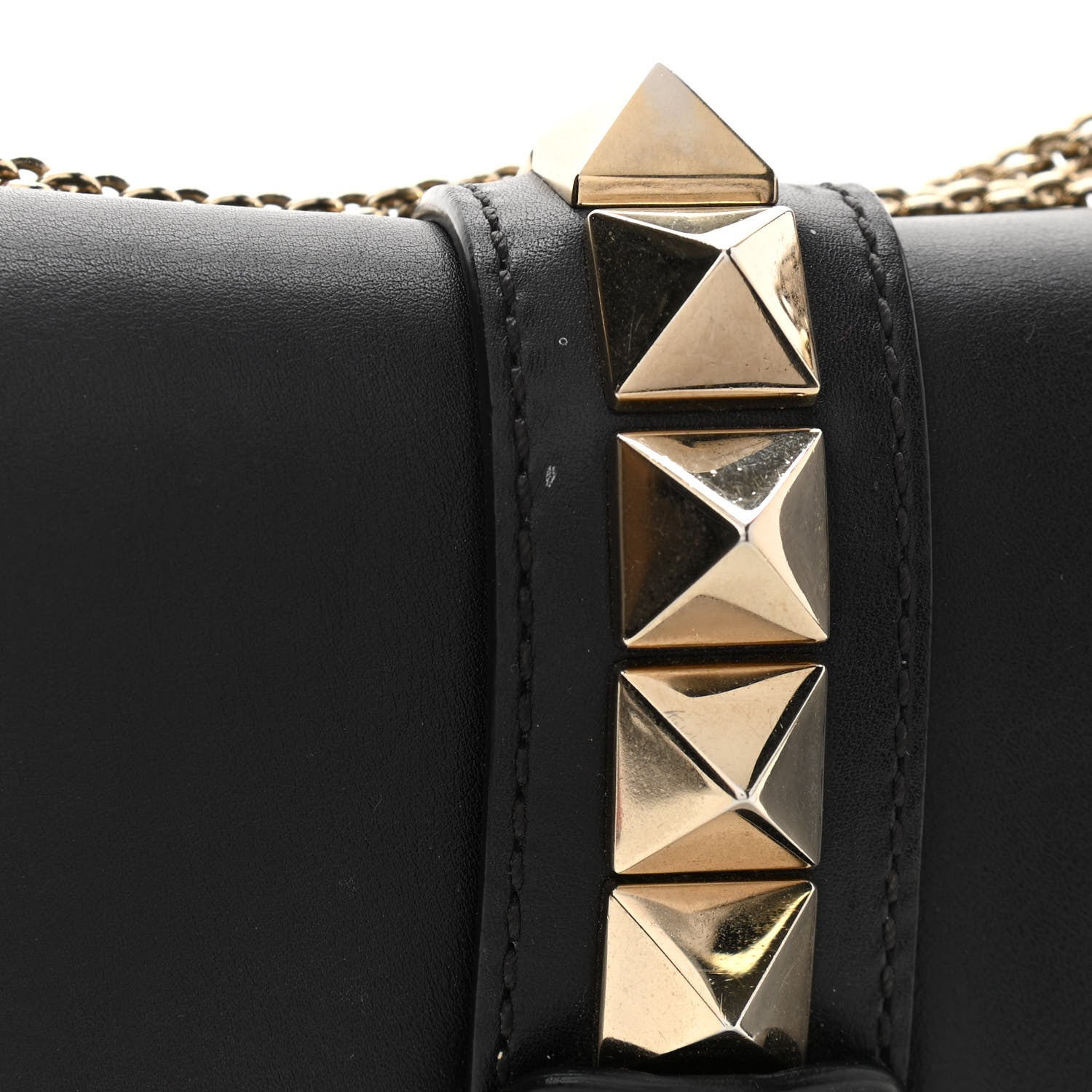 Valentino Garavani Vitello Small Glam Lock Rockstud Flap Black 11 of 15